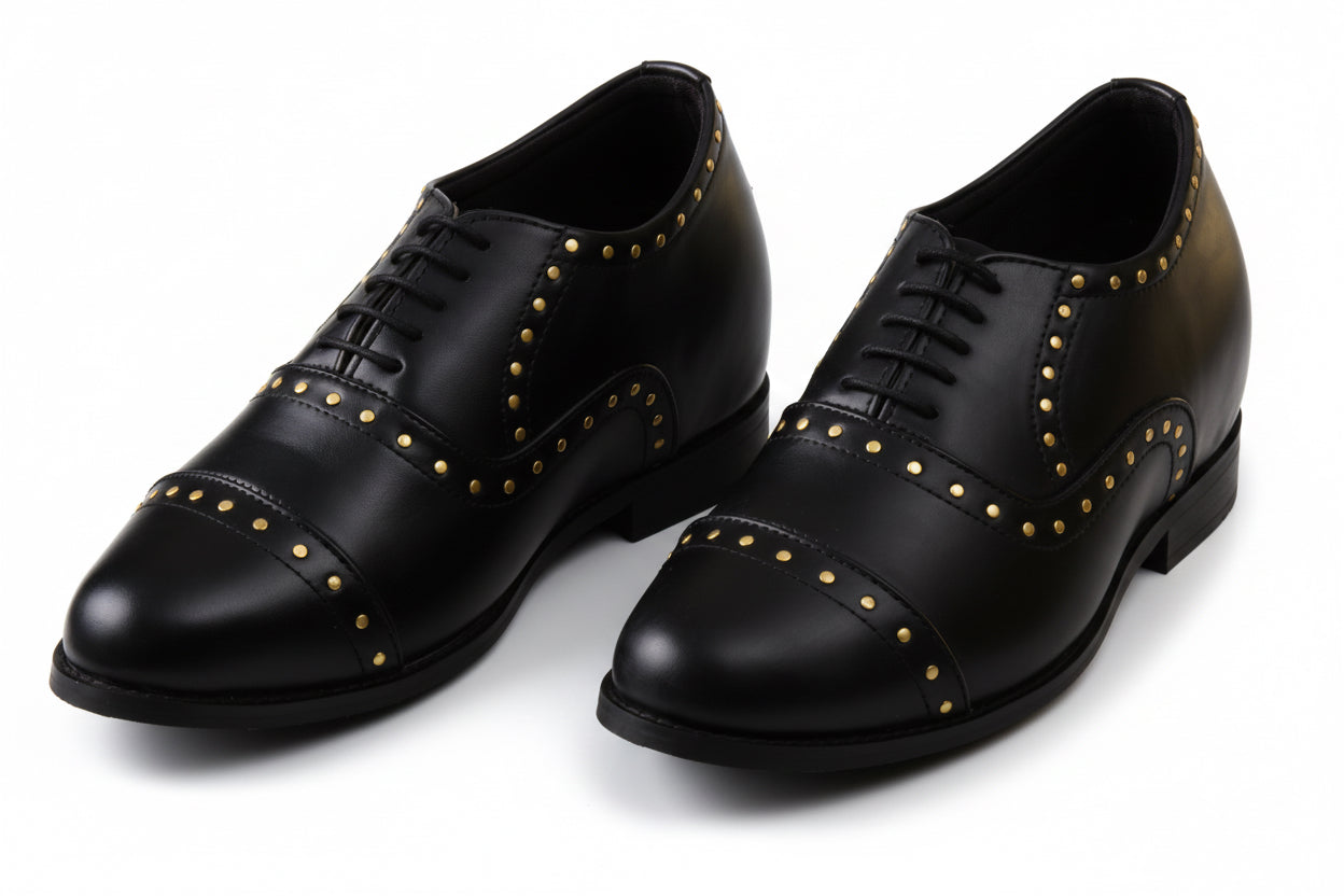 The Urban Chic is a designer elevator brogue crafted with a discreet 2.5 inch hidden lift. Built for formal dressing, smart casual styling, and elevated everyday wear, the silhouette combines classic brogue structure with contemporary comfort and handcrafted detailing.