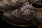 Edinburgh is a designer elevator brogue crafted with a discreet 2.5 inch hidden lift, combining textured textile detailing with classic brogue construction. Designed for weddings, formal dressing, and elevated smart casual wear, the silhouette balances timeless structure with handcrafted comfort and understated height enhancement.