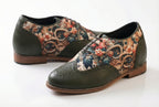 Flores is a designer elevator brogue crafted with a discreet 2.5 inch hidden lift, layered with printed floral textile panels and classic brogue construction. Designed for weddings, celebrations, statement dressing, and elevated smart casual wear, the silhouette combines handcrafted detailing with understated height enhancement and expressive texture.