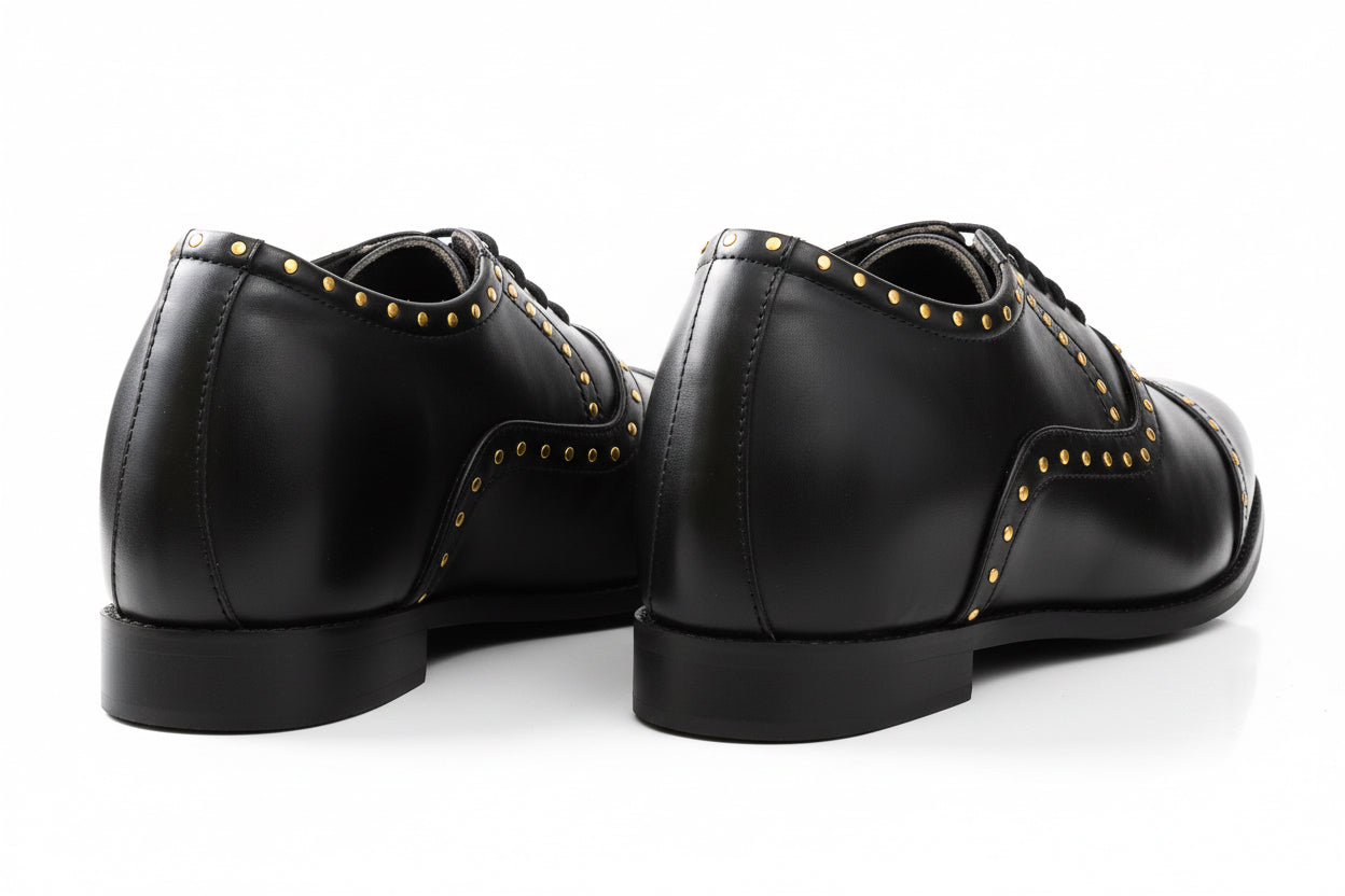 The Urban Chic is a designer elevator brogue crafted with a discreet 2.5 inch hidden lift. Built for formal dressing, smart casual styling, and elevated everyday wear, the silhouette combines classic brogue structure with contemporary comfort and handcrafted detailing.