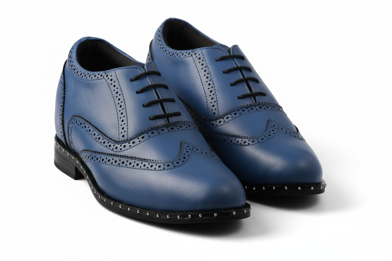 Orion is a designer elevator brogue crafted with a discreet 2.5 inch hidden lift, combining sleek brogue construction with modern handcrafted detailing. Designed for formalwear, office dressing, evening styling, and elevated everyday wear, the silhouette delivers understated height enhancement with structured comfort and timeless versatility.